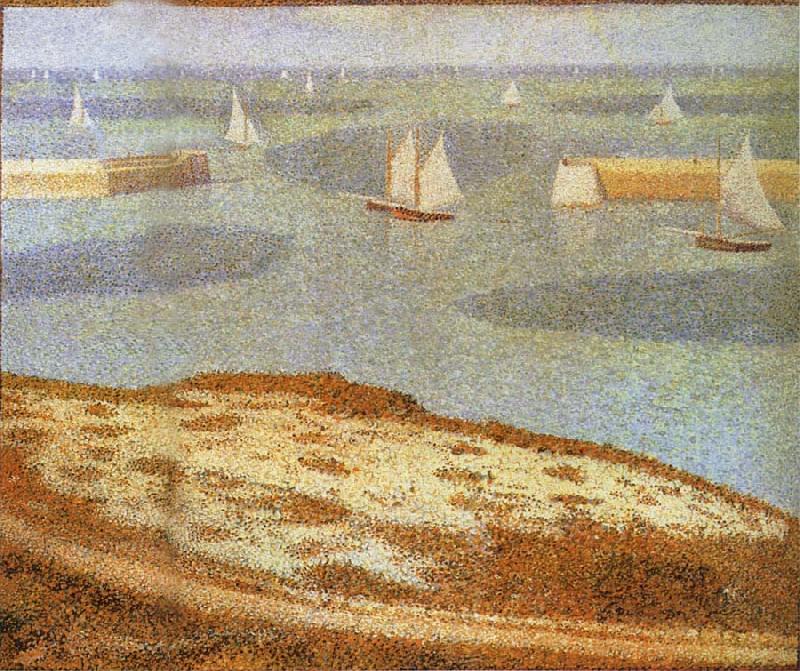 Georges Seurat Entrance of Port en bessin France oil painting art